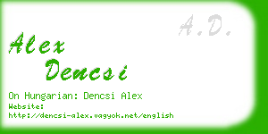 alex dencsi business card